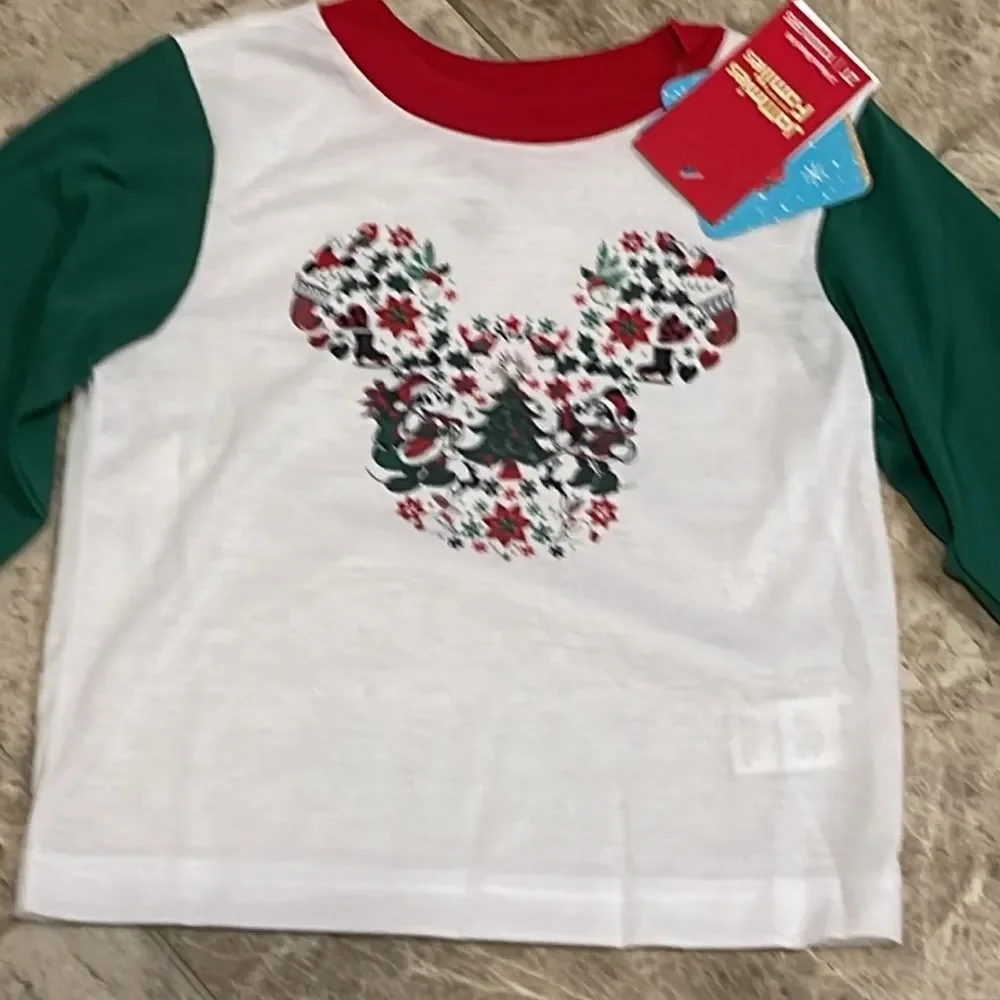 Disney Mickey Mouse Christmas Pajamas Toddler 2T Boys NEW Holiday 2 Piece Set